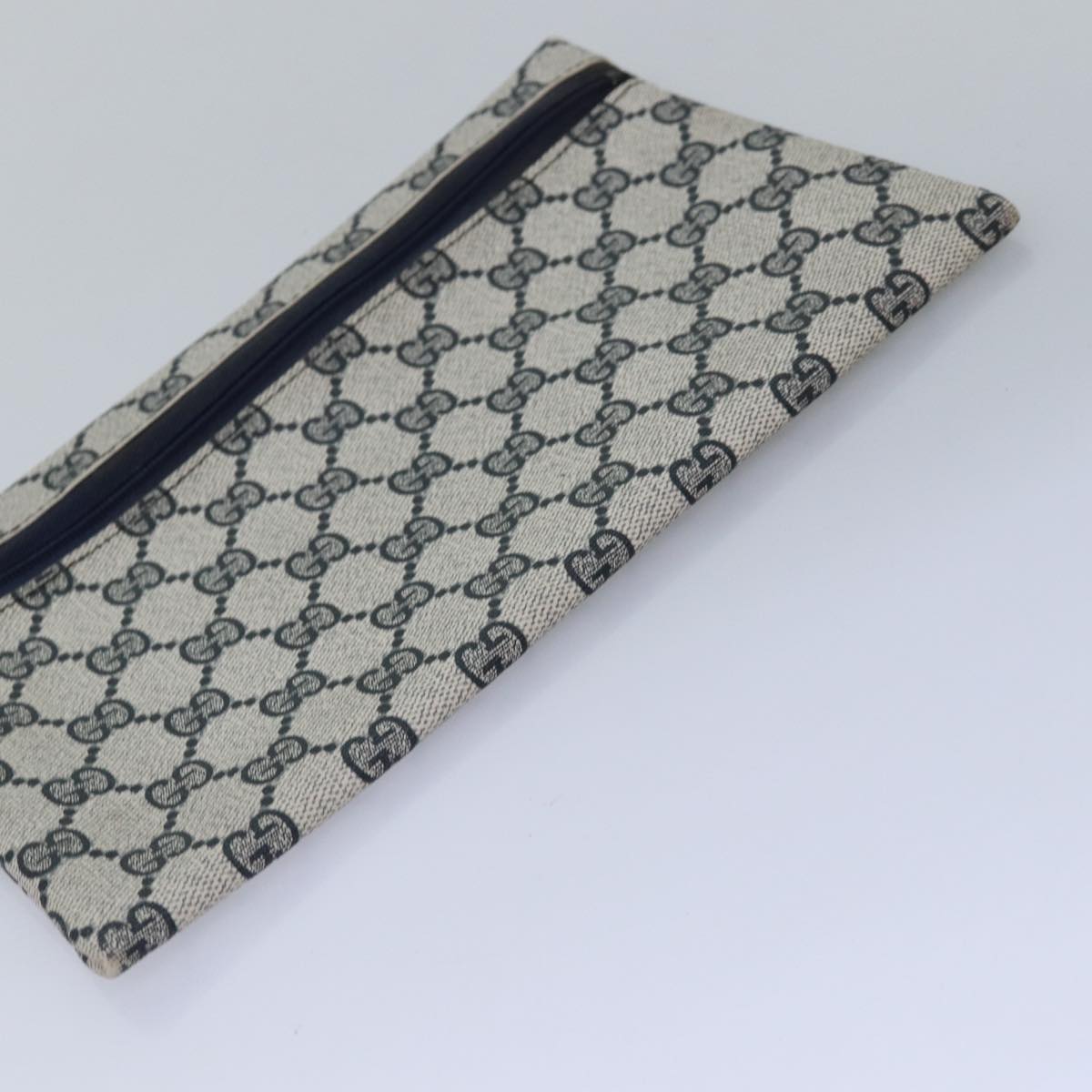 GUCCI GG Supreme Pouch PVC Leather Navy 77700