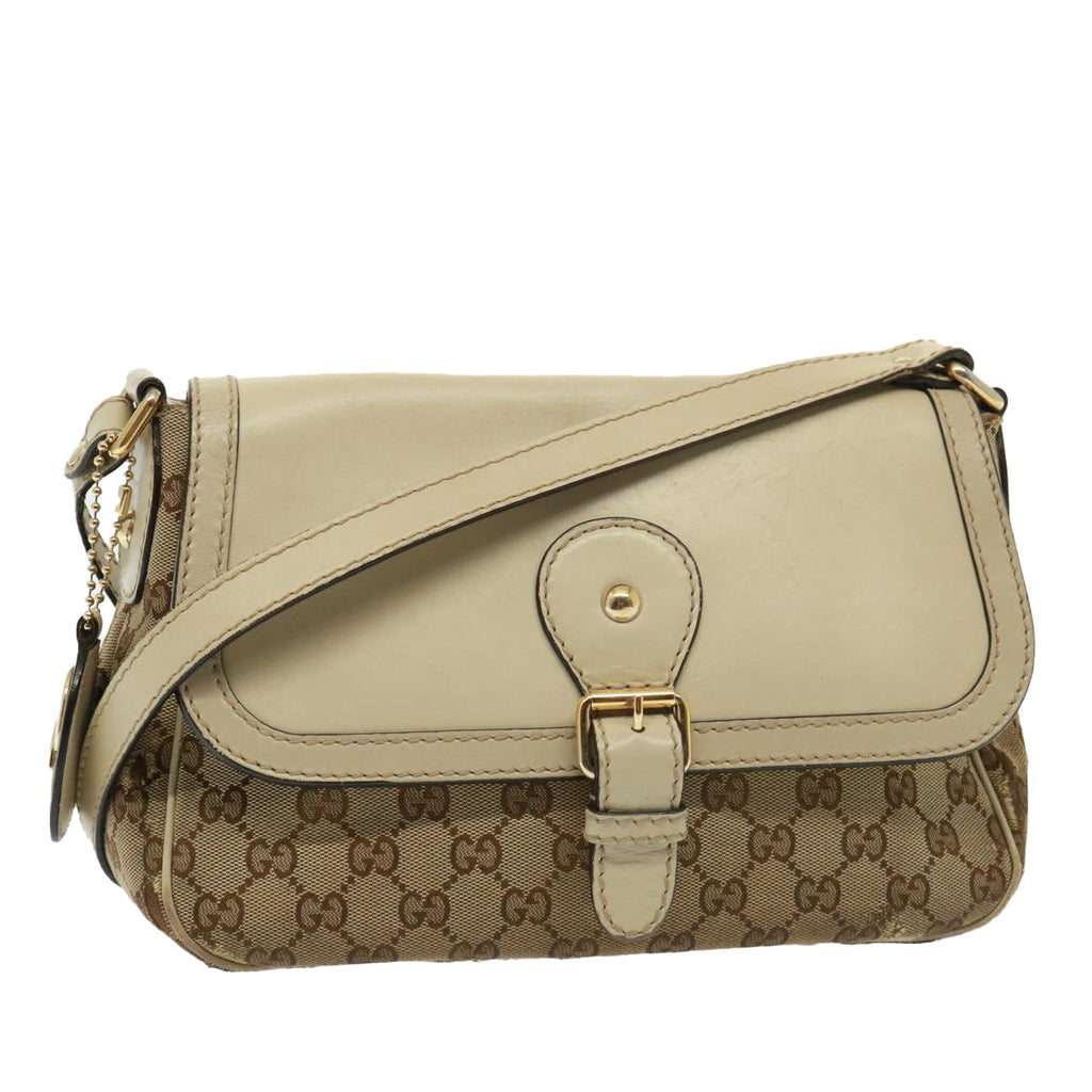 GUCCI GG Canvas Shoulder Bag Beige 308452 77733