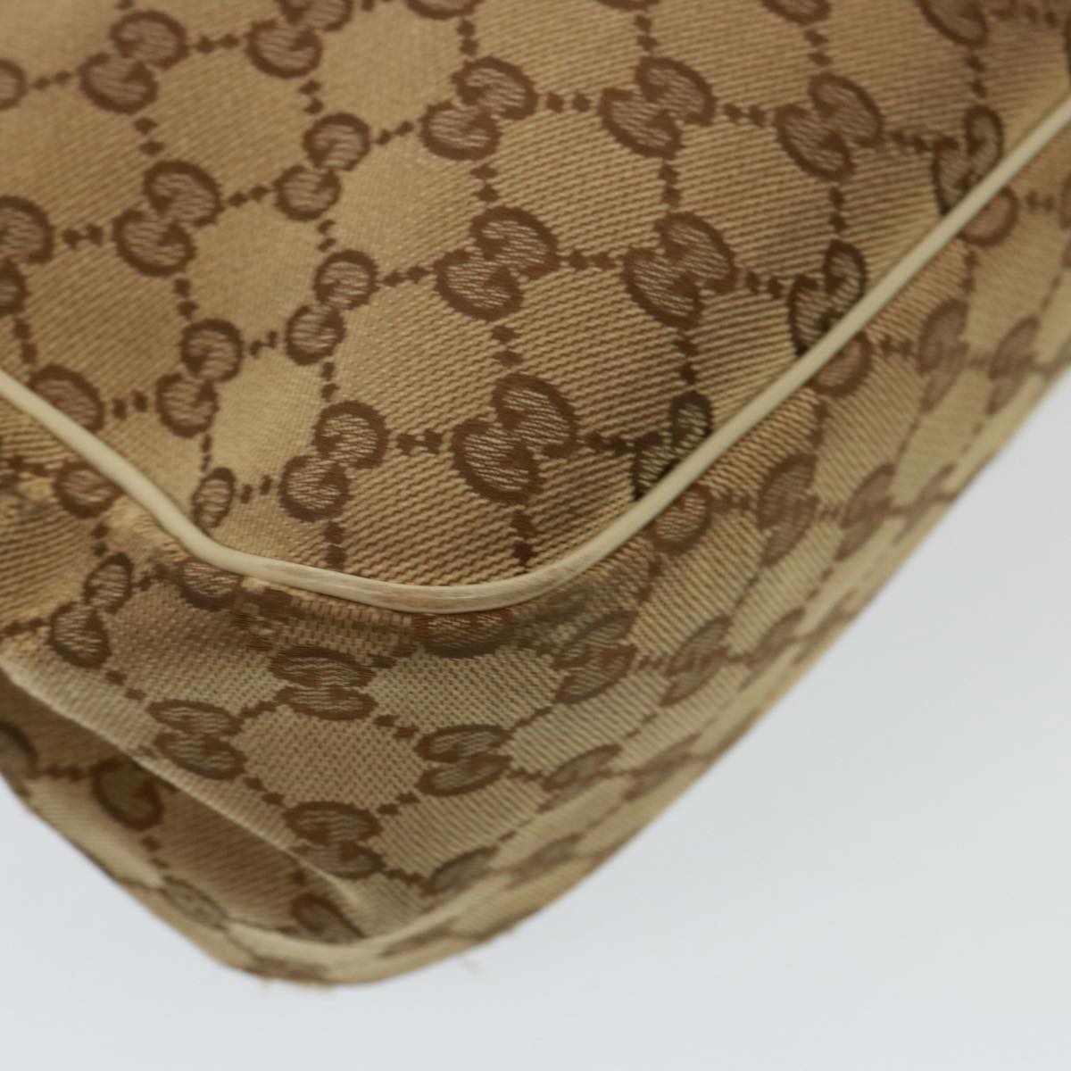 GUCCI GG Canvas Shoulder Bag Beige 308452 77733