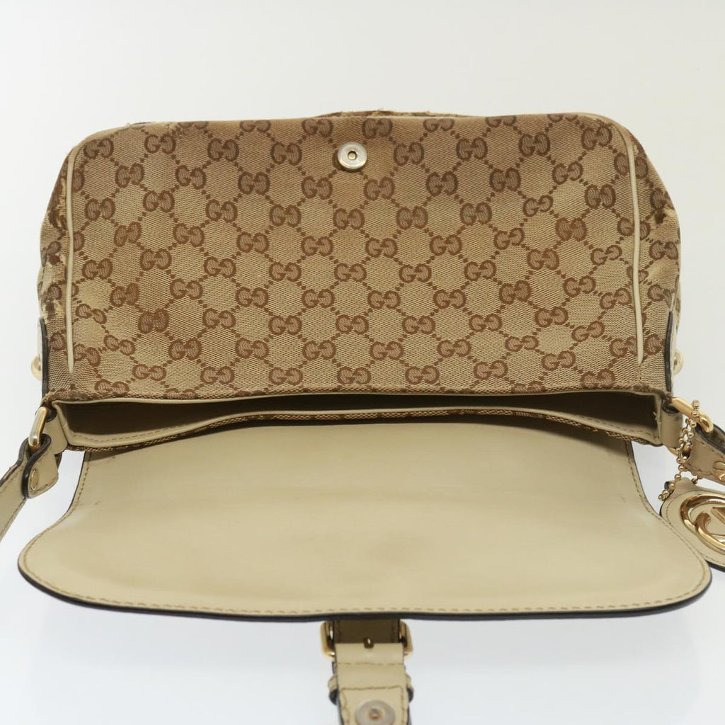 GUCCI GG Canvas Shoulder Bag Beige 308452 77733