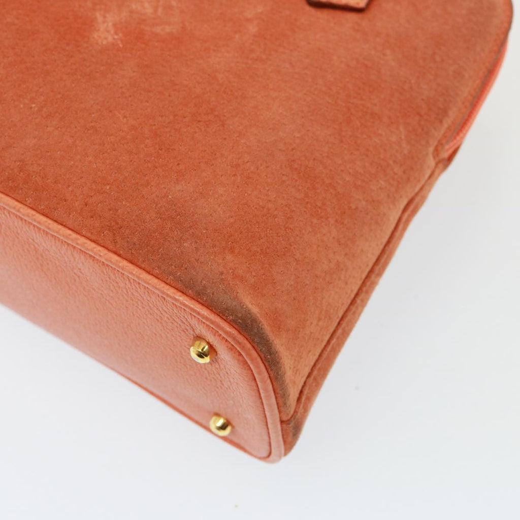 GUCCI Bamboo Hand Bag Suede 2way Orange 000 1274 0290 77736