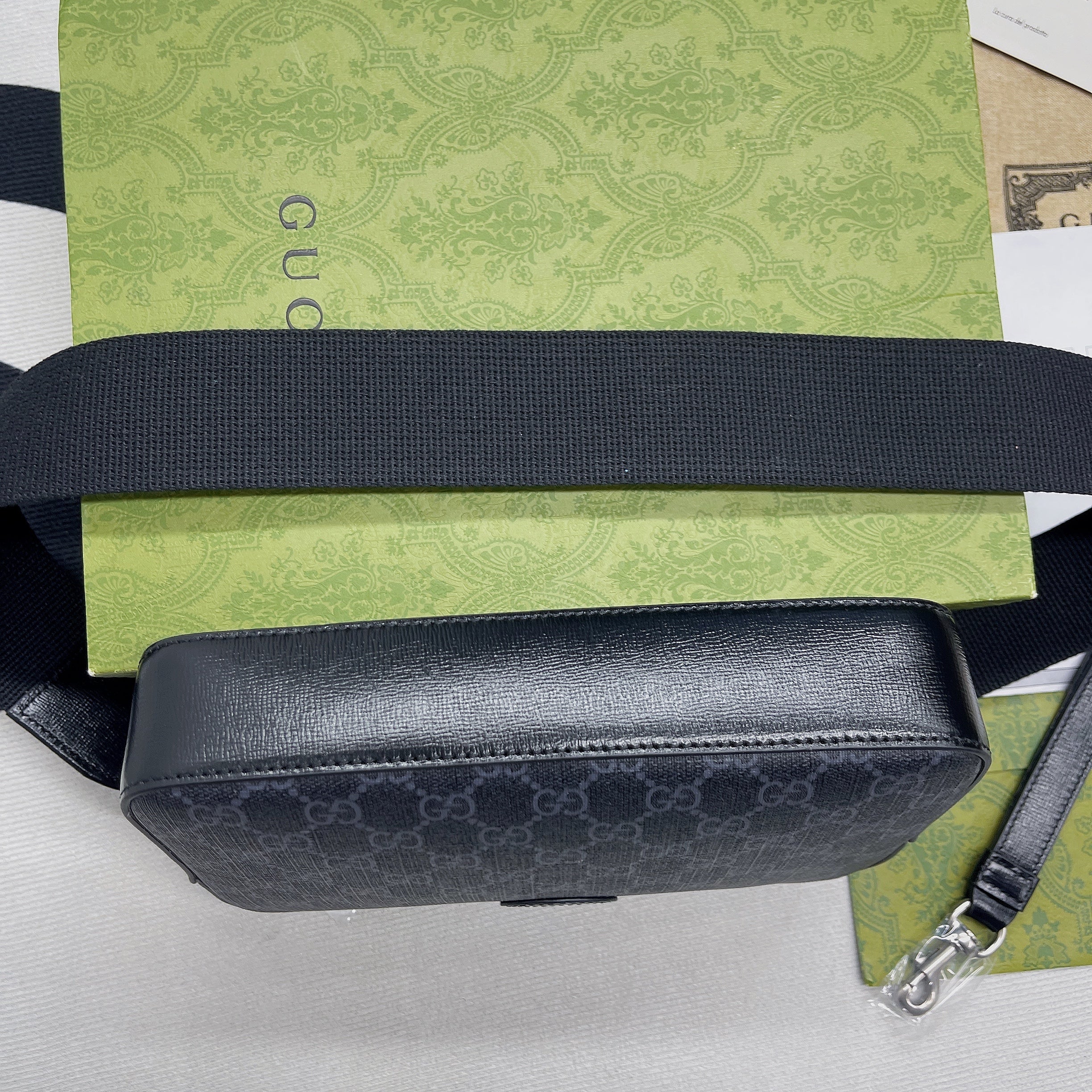 Glami Shoulder Bag With Interlocking G Black Glami Supreme Canvas For WomenÃ‚Â  9.6in/24.5cm Glami 703468 92THF 1000