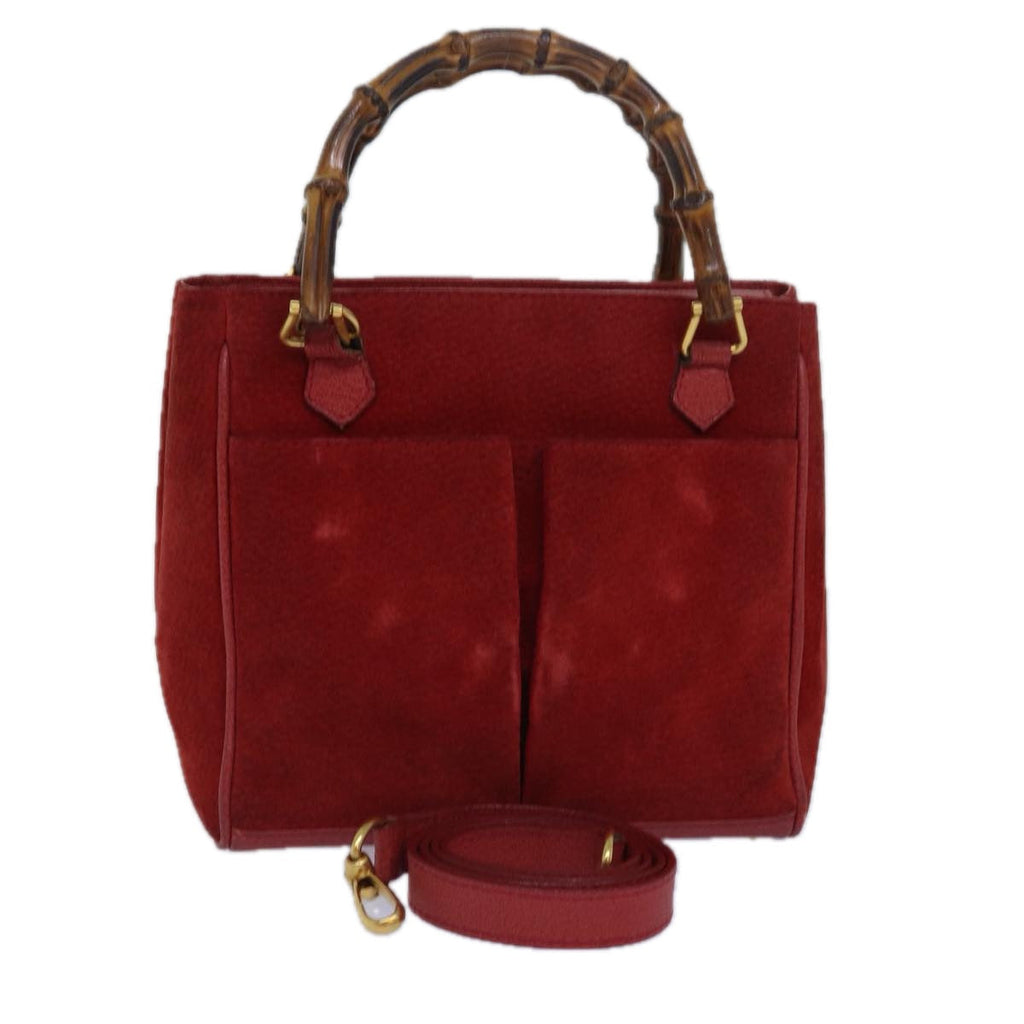 GUCCI Bamboo Hand Bag Red 002 123 0260 77760