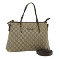 GUCCI GG Supreme Hand Bag PVC 2way Beige 353440 77792
