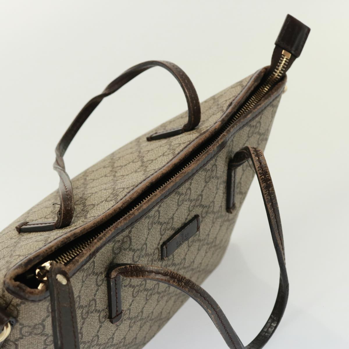 GUCCI GG Supreme Hand Bag PVC 2way Beige 353440 77792