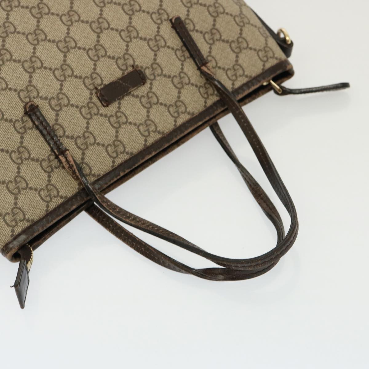 GUCCI GG Supreme Hand Bag PVC 2way Beige 353440 77792