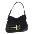 GUCCI GG Supreme Horsebit Shoulder Bag PVC Leather Black 137388 77823