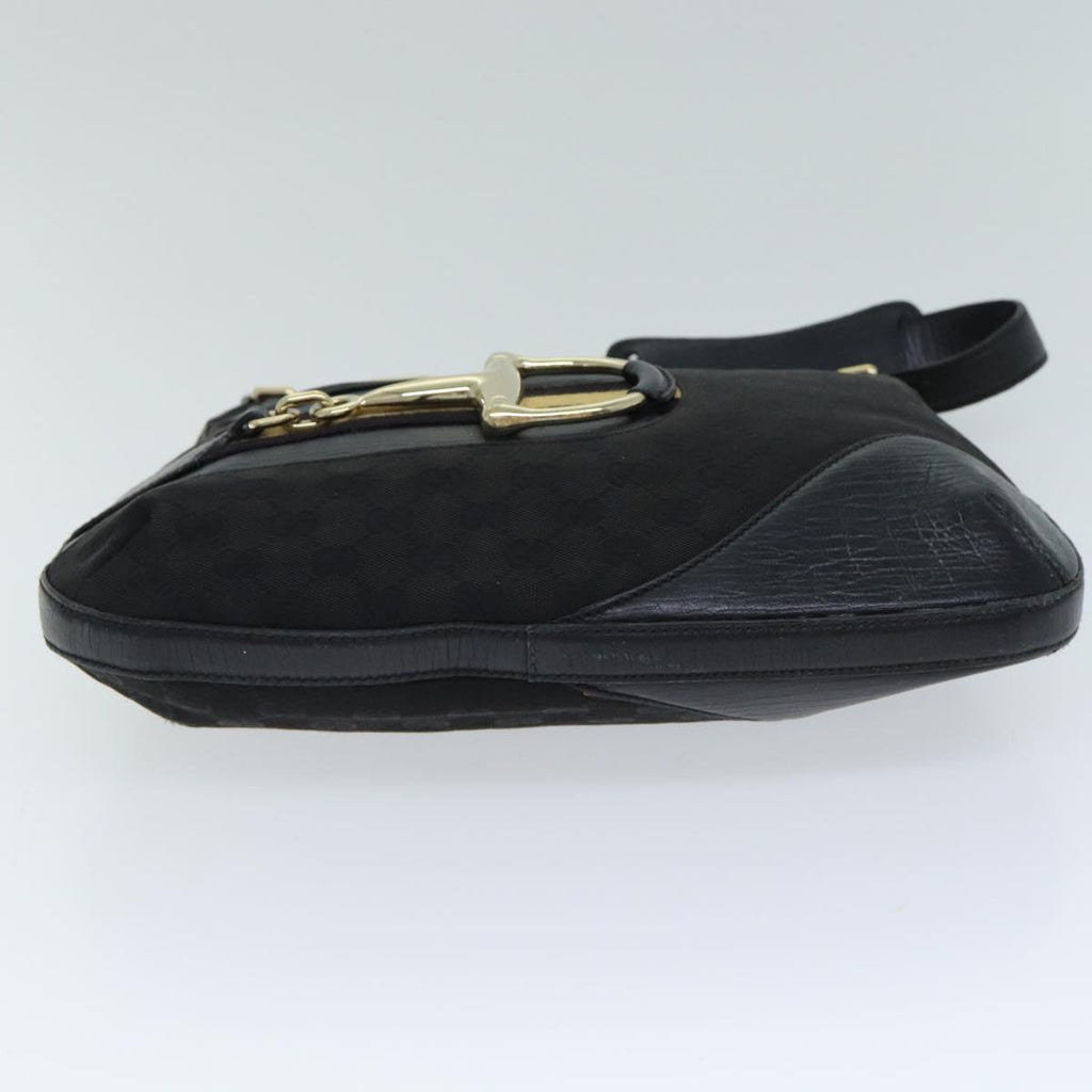 GUCCI GG Supreme Horsebit Shoulder Bag PVC Leather Black 137388 77823