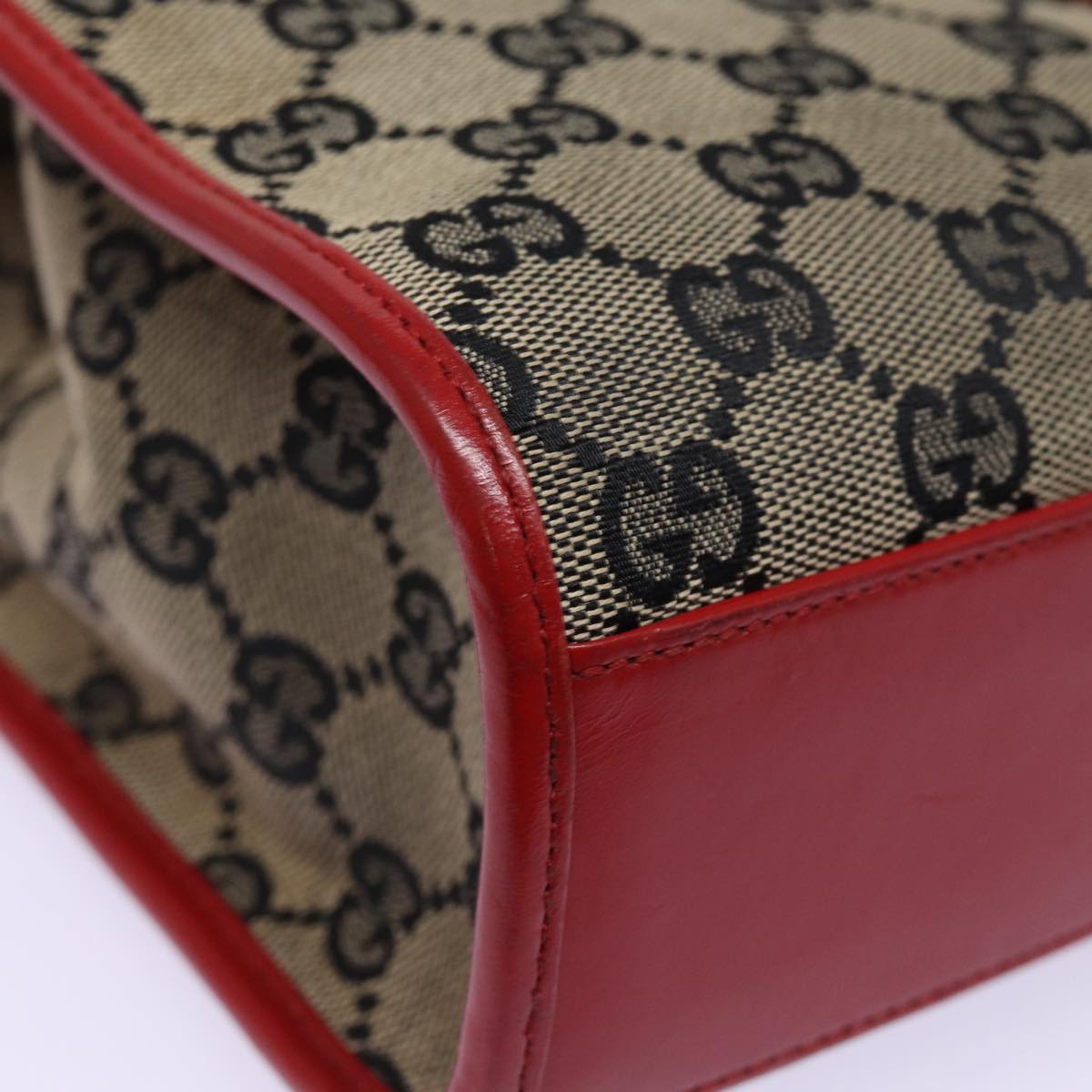 GUCCI GG Canvas Jackie Hand Bag Red Beige 002 1065 3444 77824