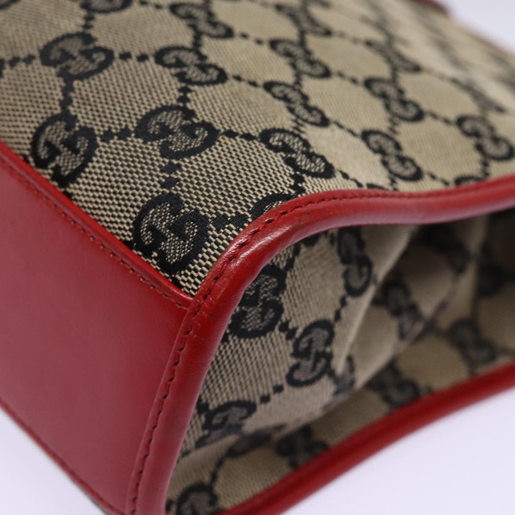 GUCCI GG Canvas Jackie Hand Bag Red Beige 002 1065 3444 77824
