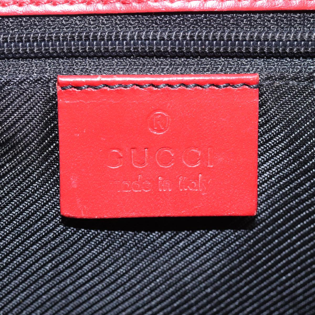 GUCCI GG Canvas Jackie Hand Bag Red Beige 002 1065 3444 77824