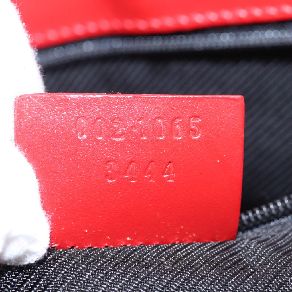 GUCCI GG Canvas Jackie Hand Bag Red Beige 002 1065 3444 77824