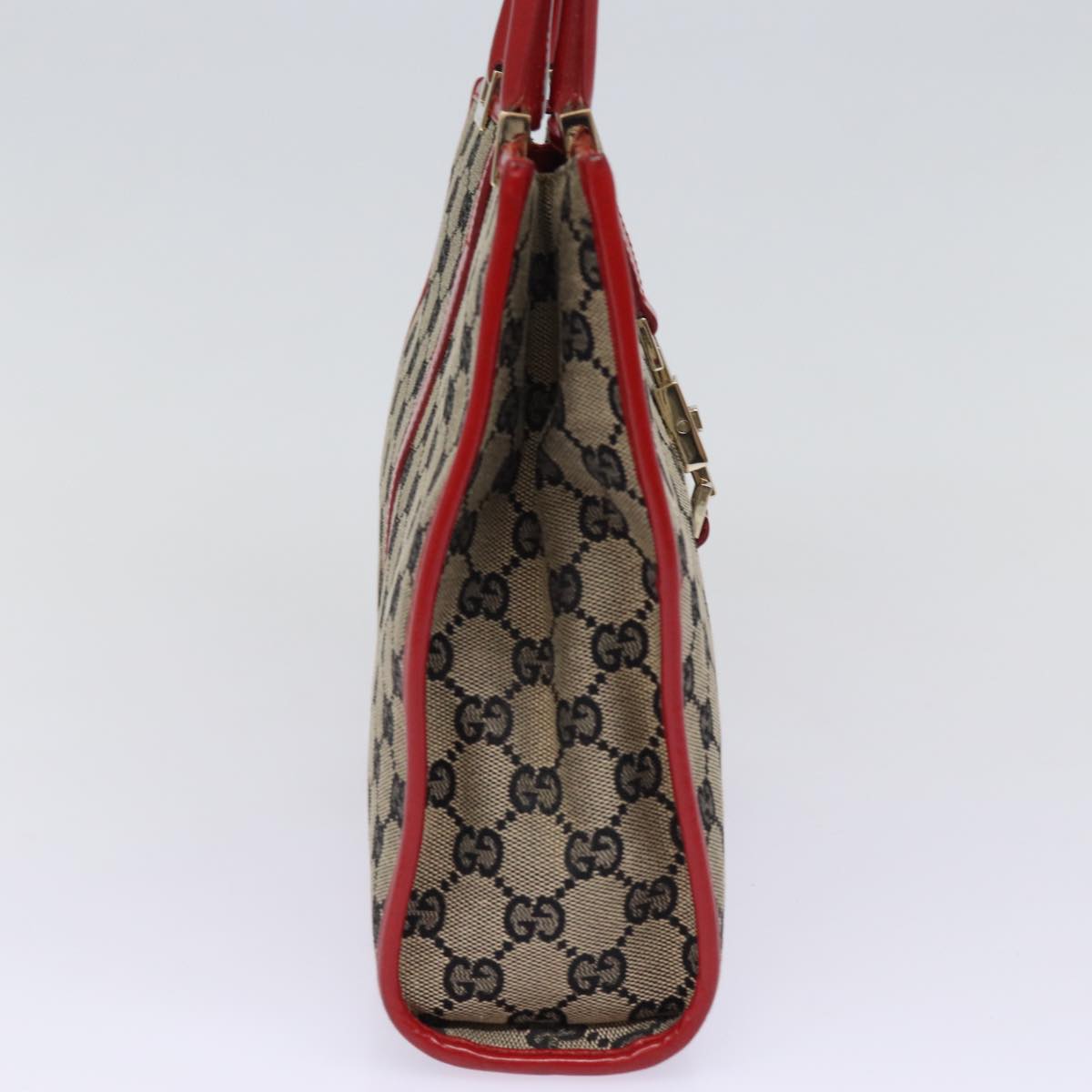GUCCI GG Canvas Jackie Hand Bag Red Beige 002 1065 3444 77824