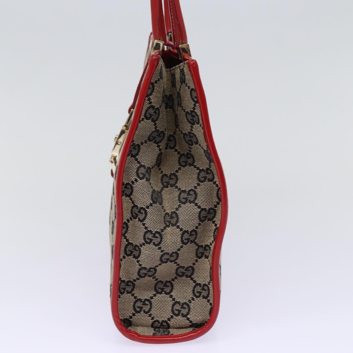 GUCCI GG Canvas Jackie Hand Bag Red Beige 002 1065 3444 77824