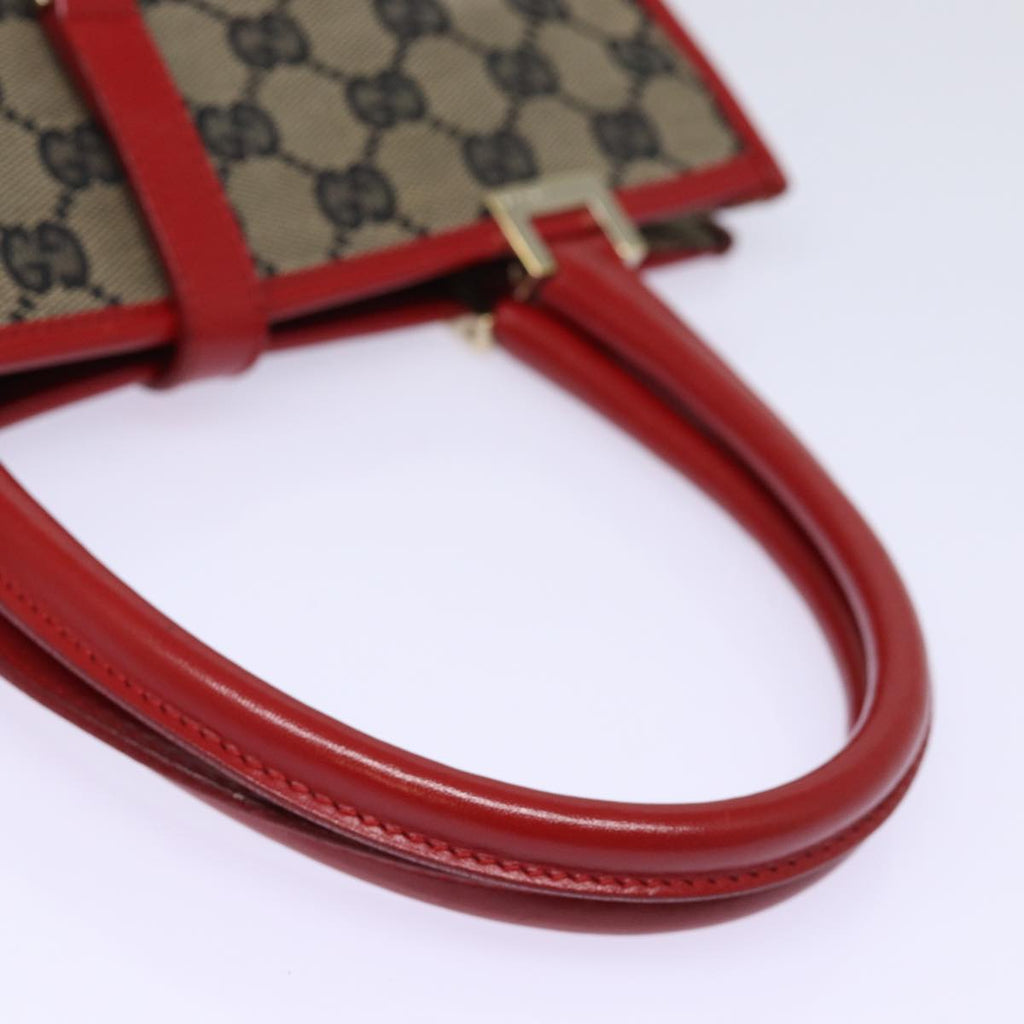 GUCCI GG Canvas Jackie Hand Bag Red Beige 002 1065 3444 77824