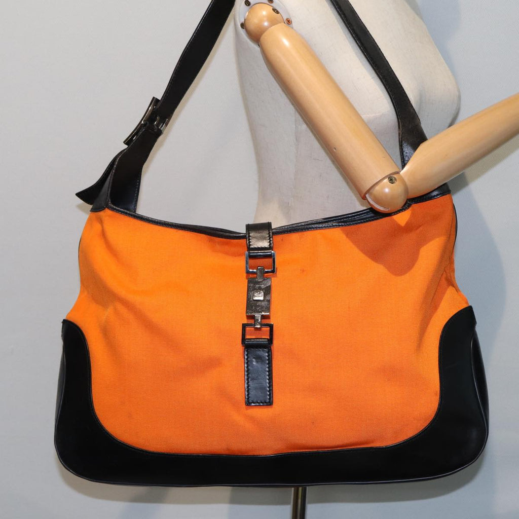 GUCCI Jackie Shoulder Bag Canvas Outlet Orange 77825