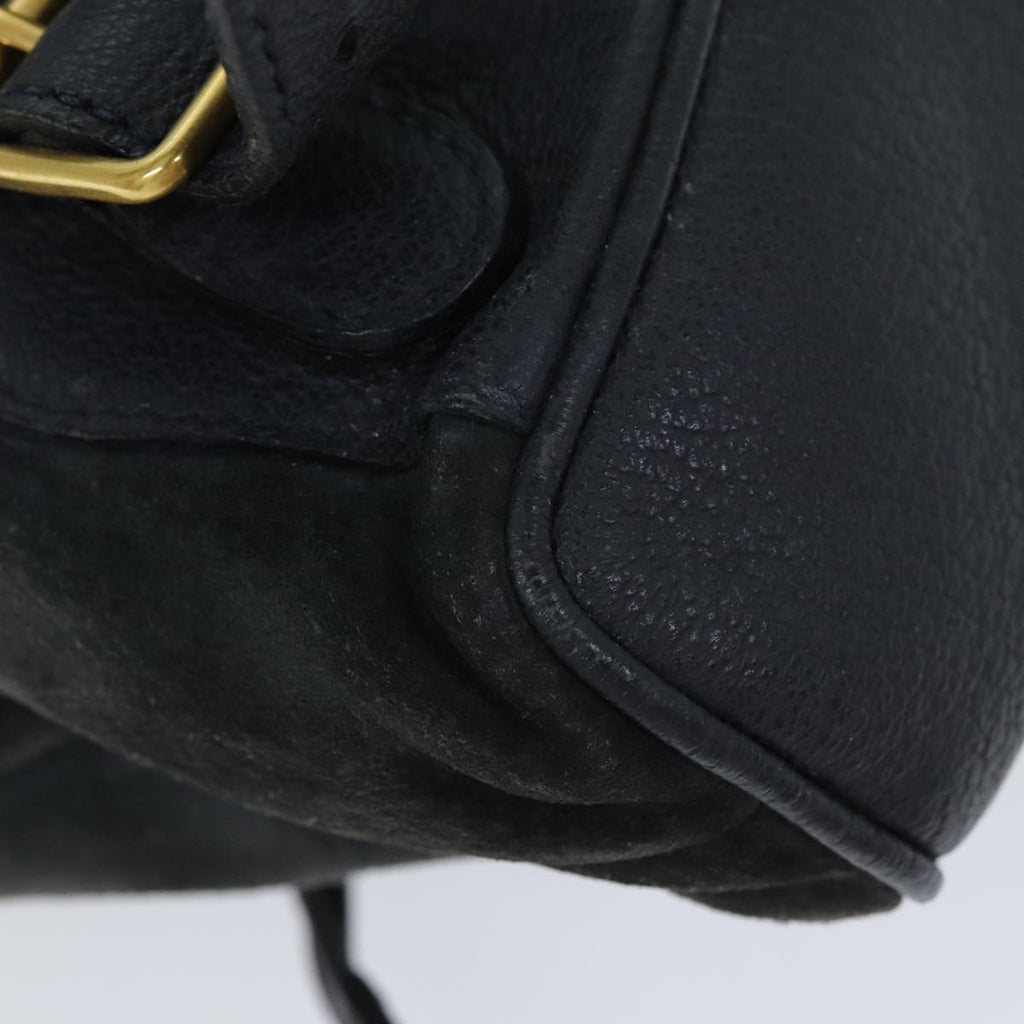 GUCCI Bamboo Shoulder Bag Suede Black 003 1705 0030 77826