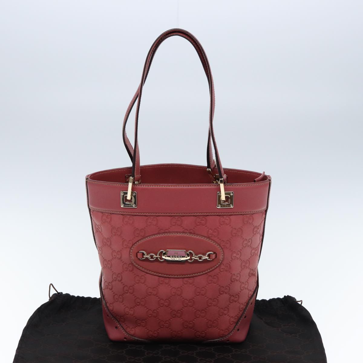 GUCCI GG Canvas Guccissima Hand Bag Pink 145994 77827