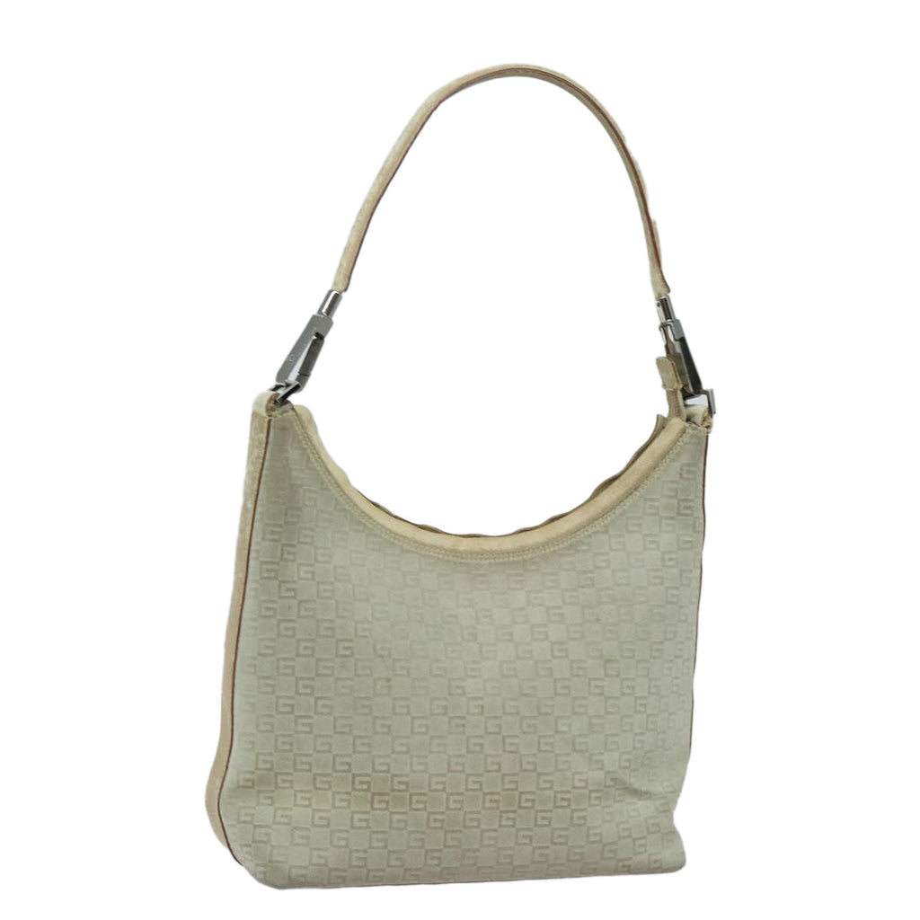 GUCCI Shoulder Bag Suede Beige 28335 77828