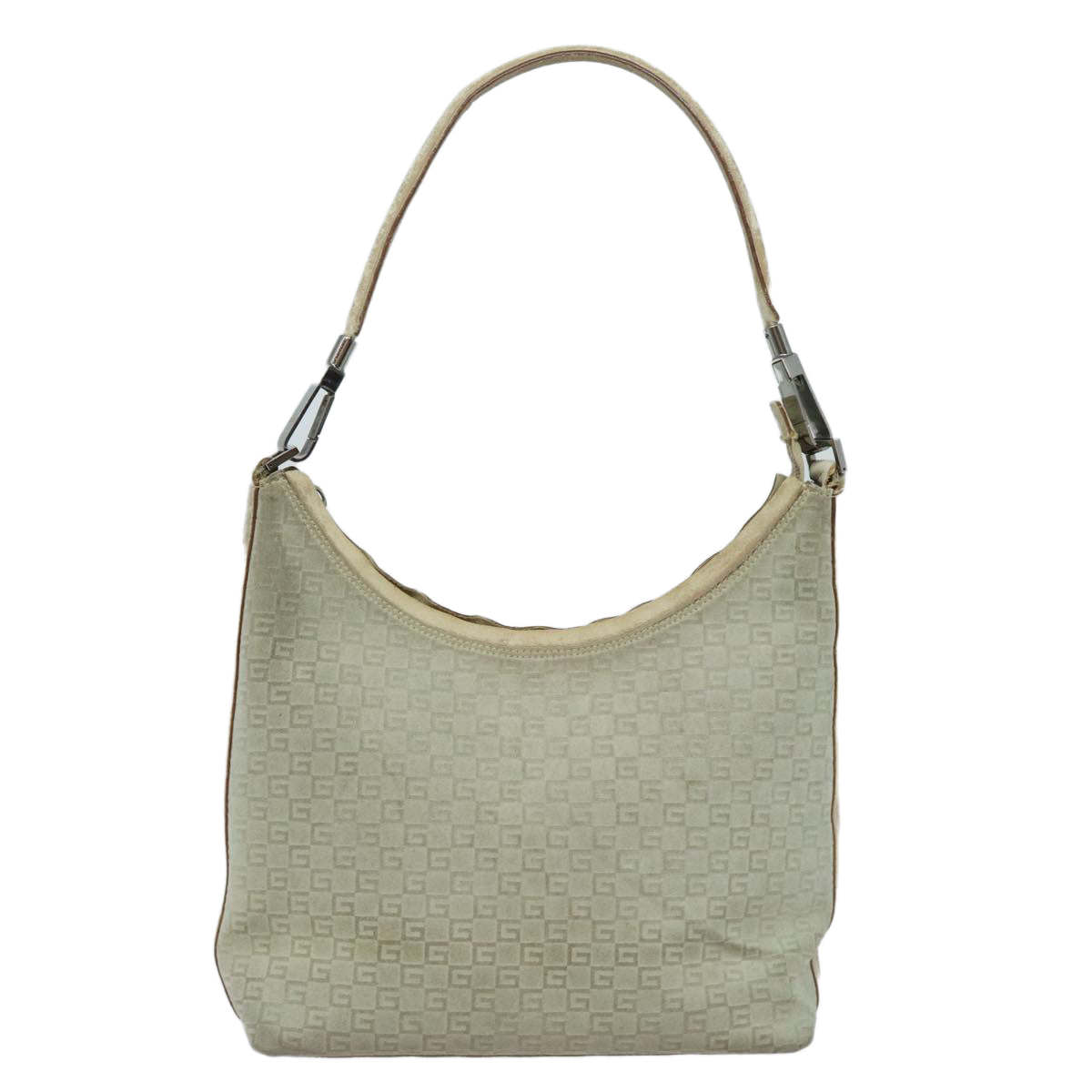 GUCCI Shoulder Bag Suede Beige 28335 77828