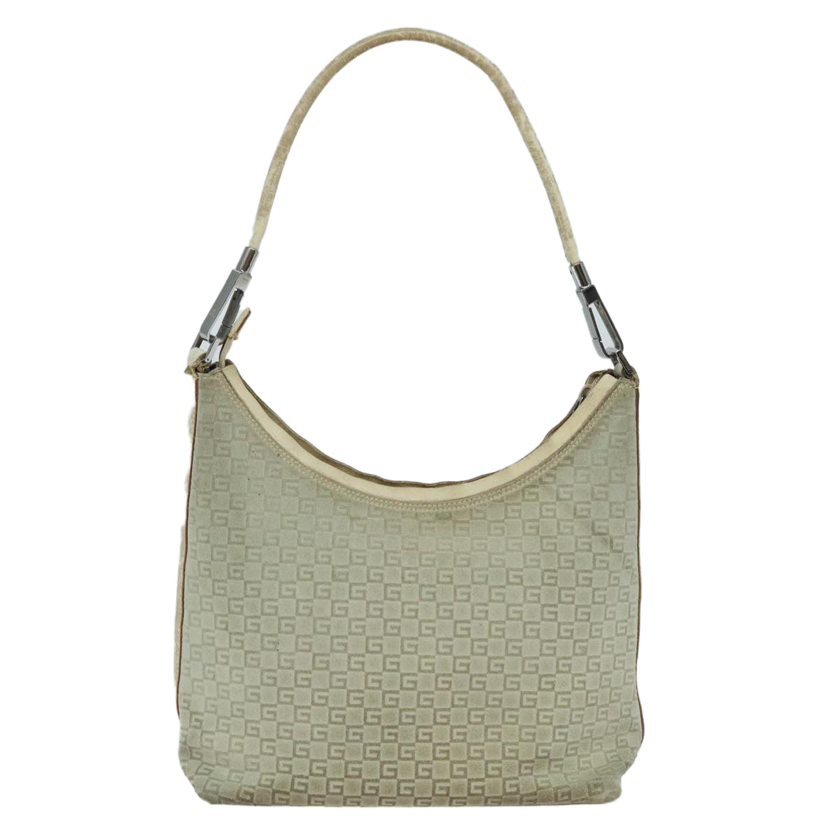 GUCCI Shoulder Bag Suede Beige 28335 77828