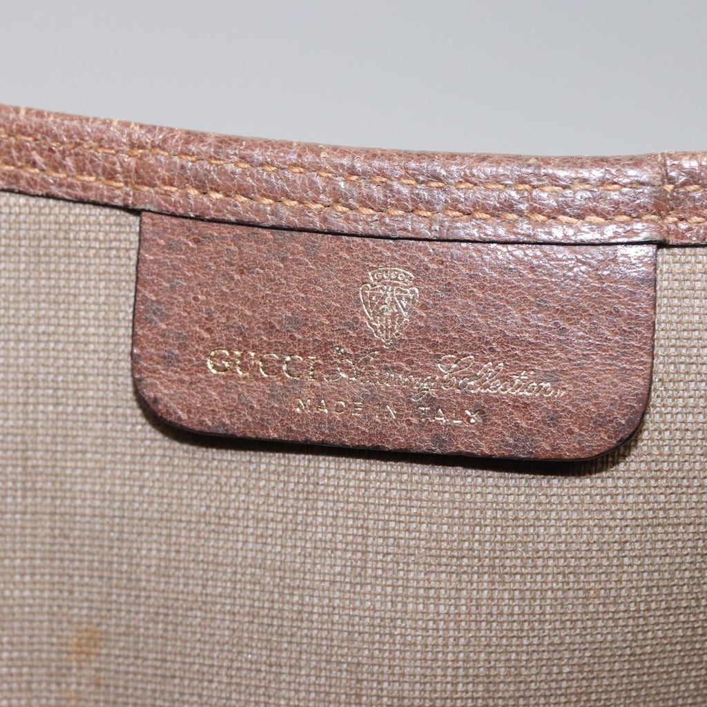 GUCCI GG Supreme Web Sherry Line Tote Bag PVC Beige Red 378 02 003 77830