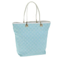 GUCCI GG Canvas Tote Bag Light Blue White 77932