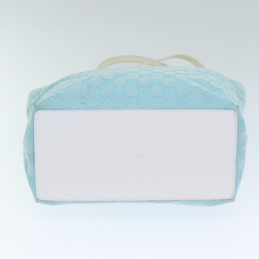 GUCCI GG Canvas Tote Bag Light Blue White 77932