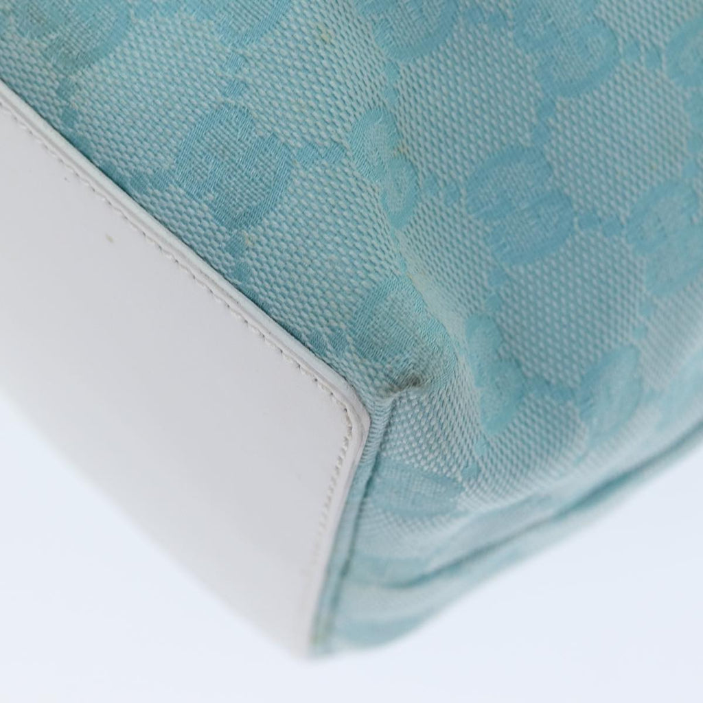 GUCCI GG Canvas Tote Bag Light Blue White 77932