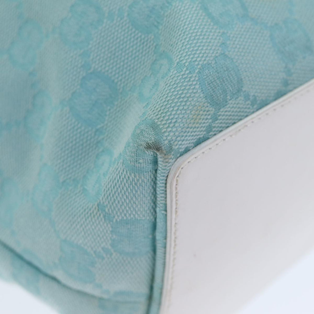 GUCCI GG Canvas Tote Bag Light Blue White 77932