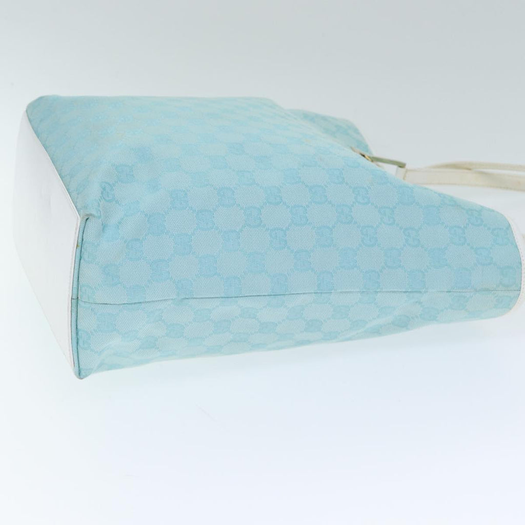 GUCCI GG Canvas Tote Bag Light Blue White 77932