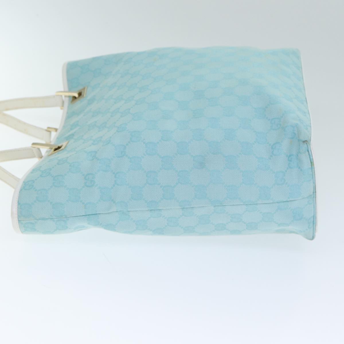GUCCI GG Canvas Tote Bag Light Blue White 77932