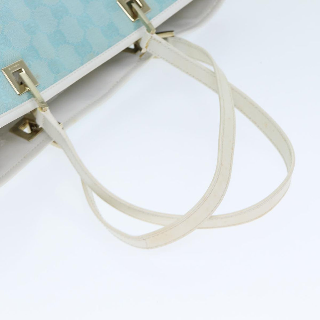 GUCCI GG Canvas Tote Bag Light Blue White 77932