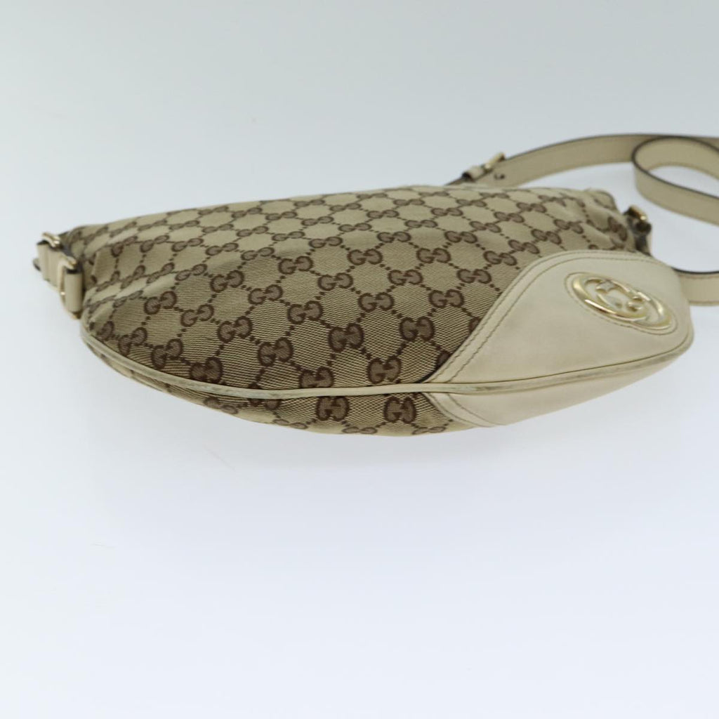 GUCCI GG Canvas Shoulder Bag Beige 77937