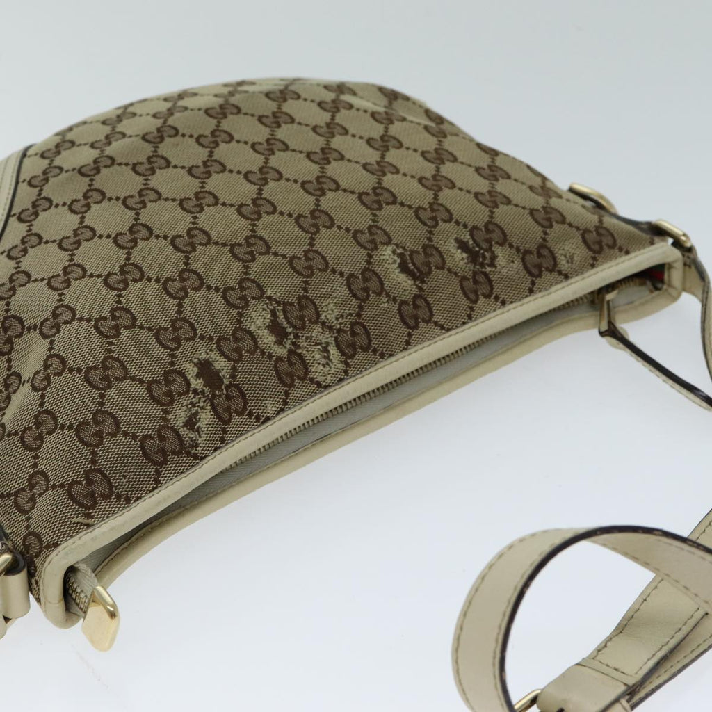 GUCCI GG Canvas Shoulder Bag Beige 77937