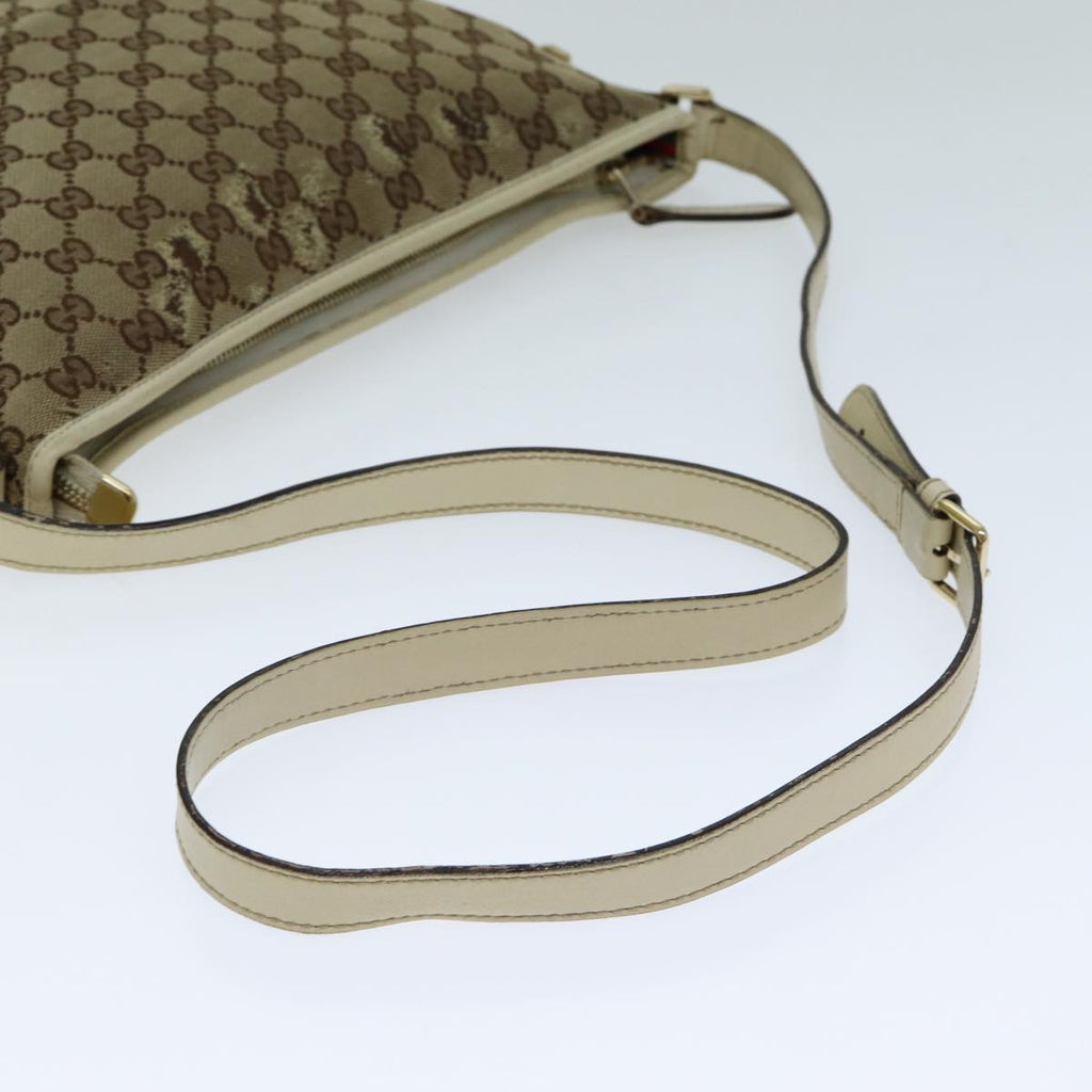 GUCCI GG Canvas Shoulder Bag Beige 77937