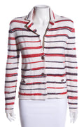 Chanel Red, White and Blue Cashmere Cardigan SZ 34