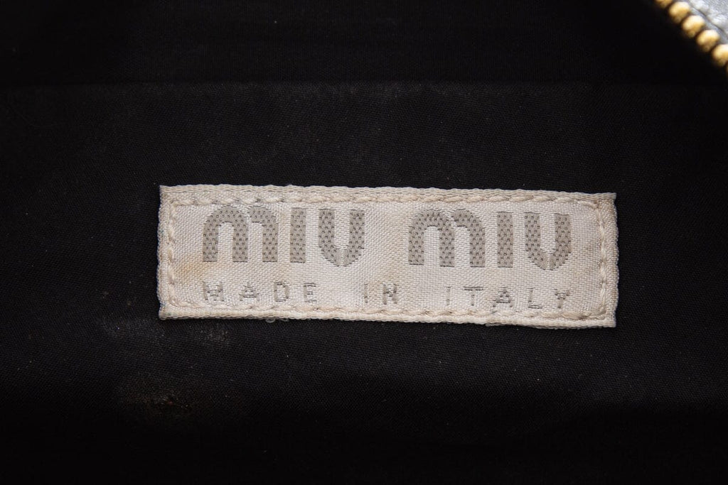 Miu Miu Black & Multi Checked Leather Cross-Body