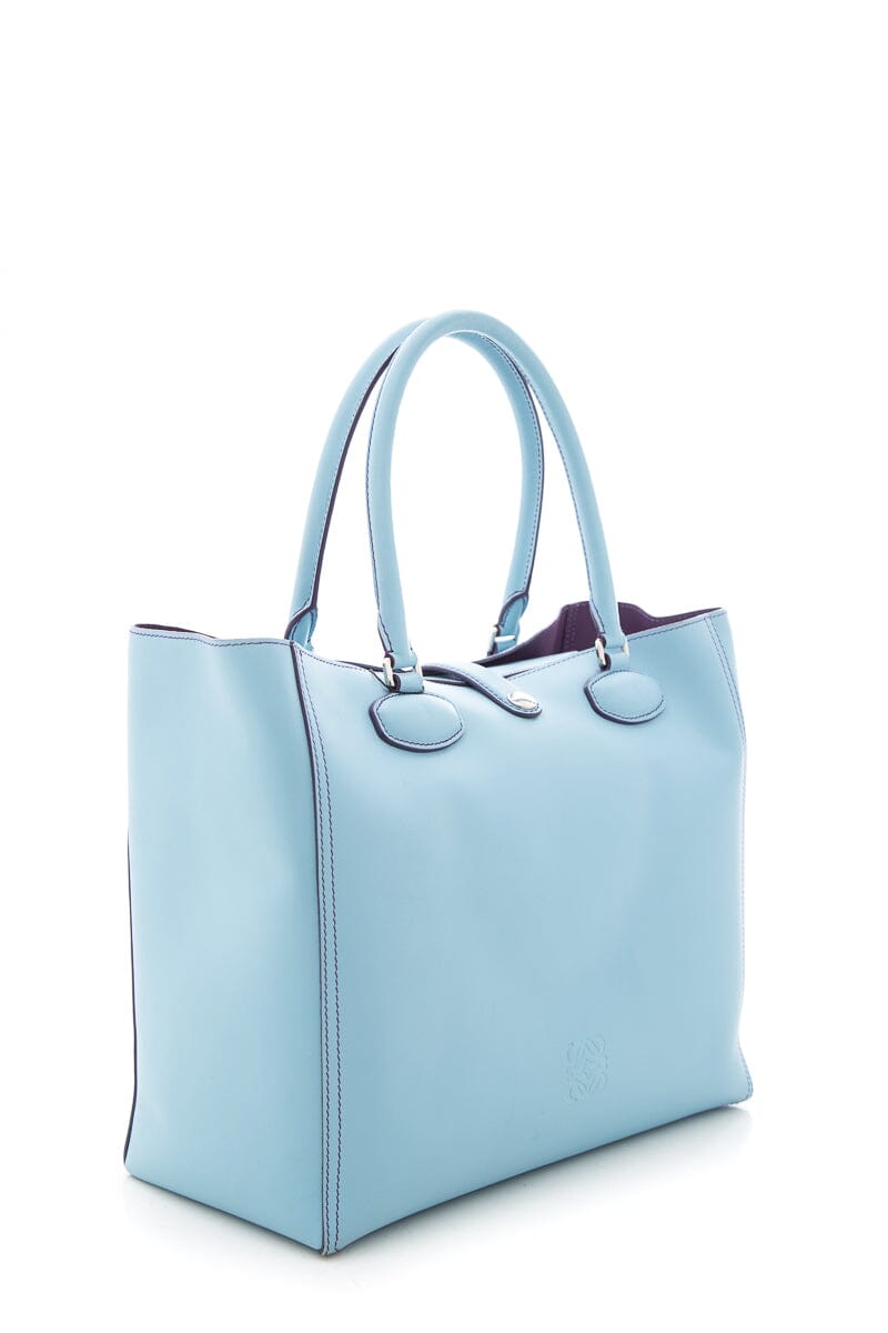 Loewe Blue Leather Tote Handbag