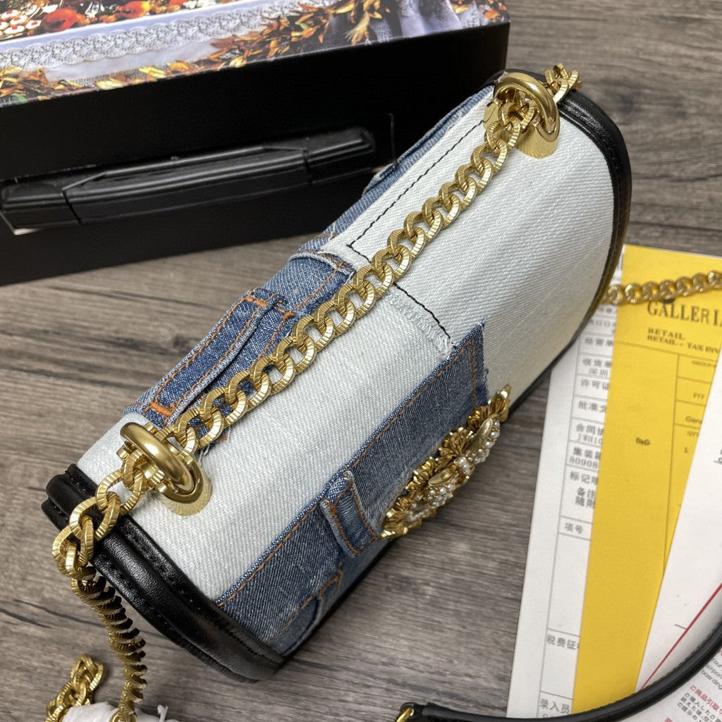 GLAMI MeGLAMIum Devotion Bag In Patchwork Denim And Plain Denim For Women 8.3in/21cm GLAMI GLAMI6652AO6218M800