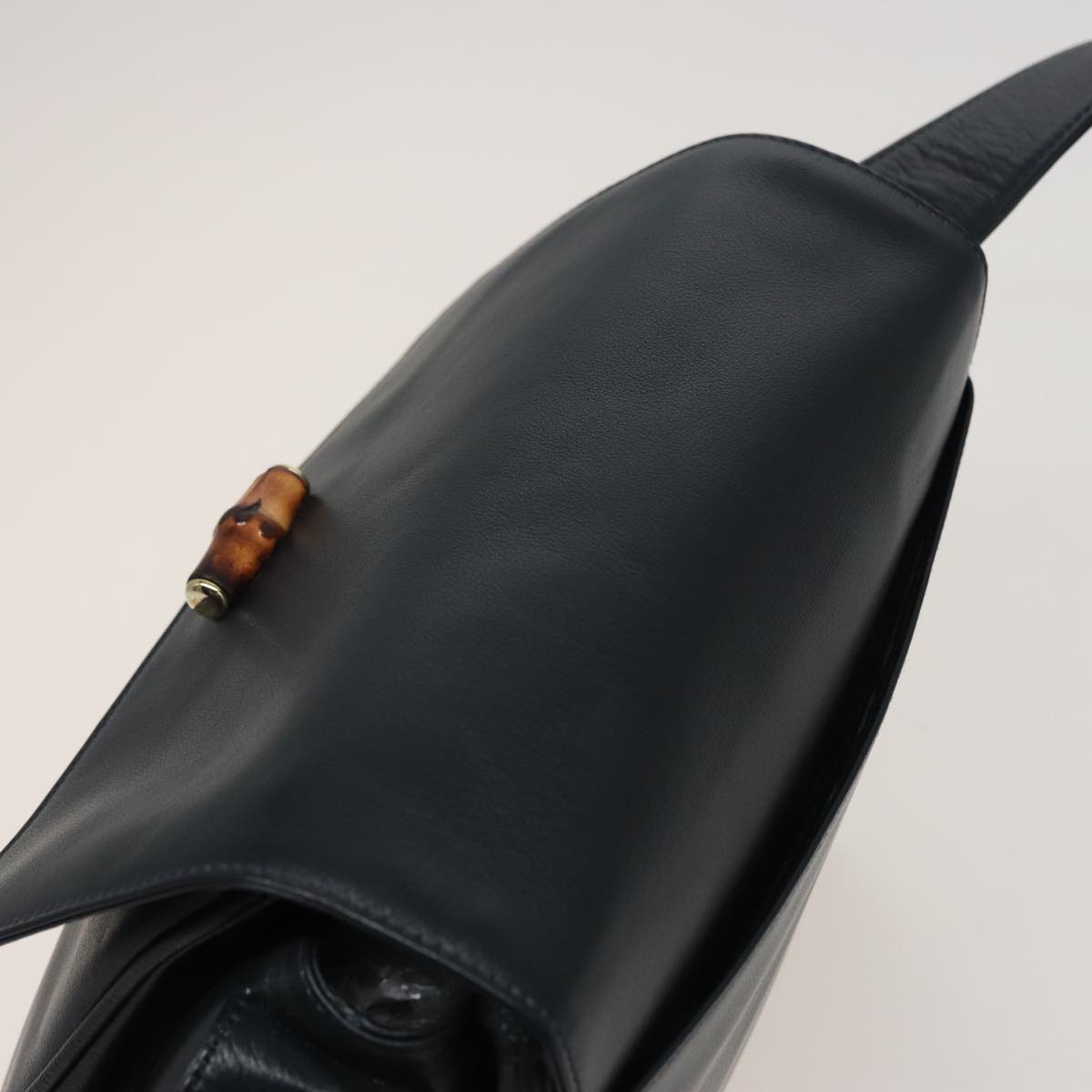 GUCCI Bamboo Shoulder Bag Leather Black 001 14 1571 78084