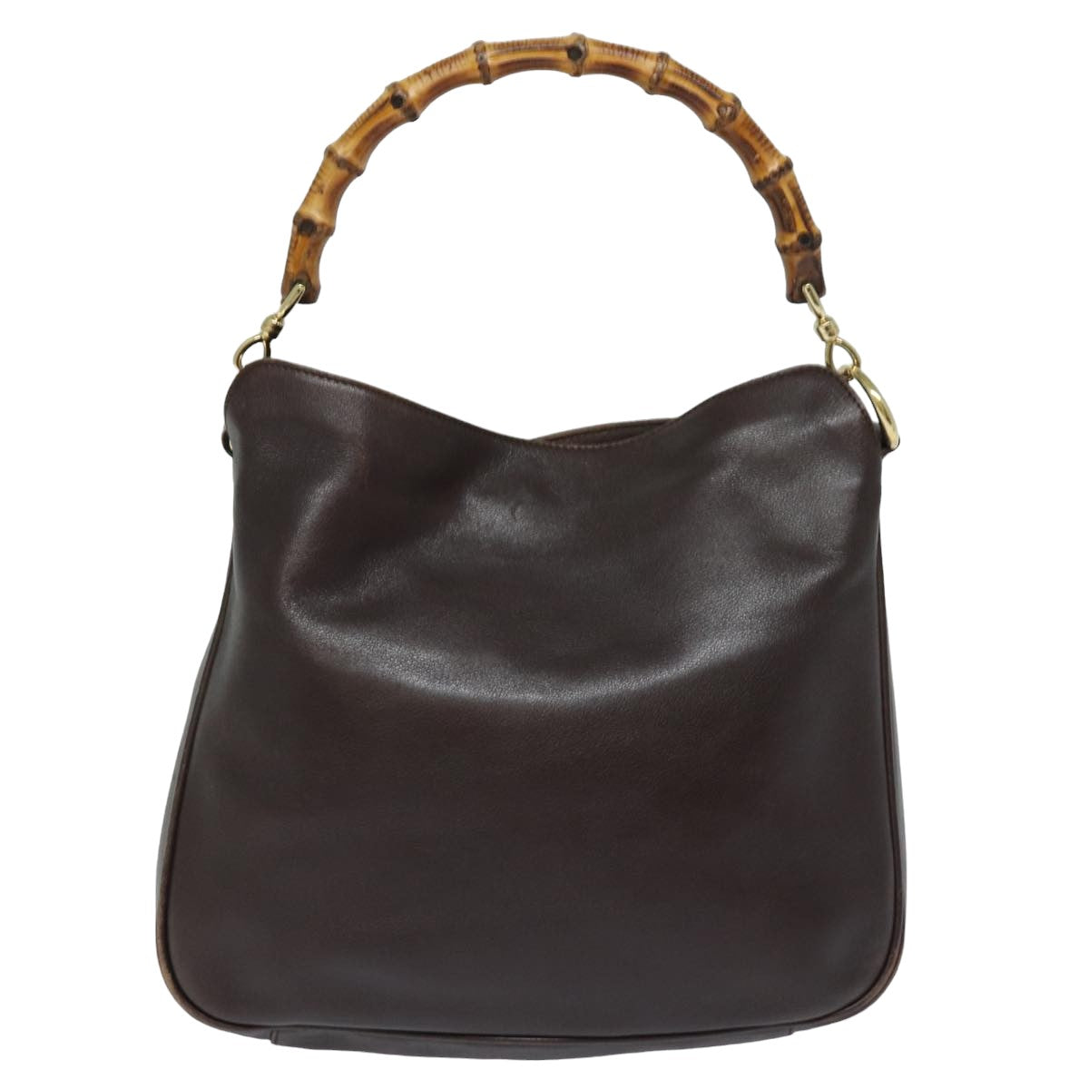 GUCCI Bamboo Shoulder Bag Leather 2way Brown 001 1998 1638 78085