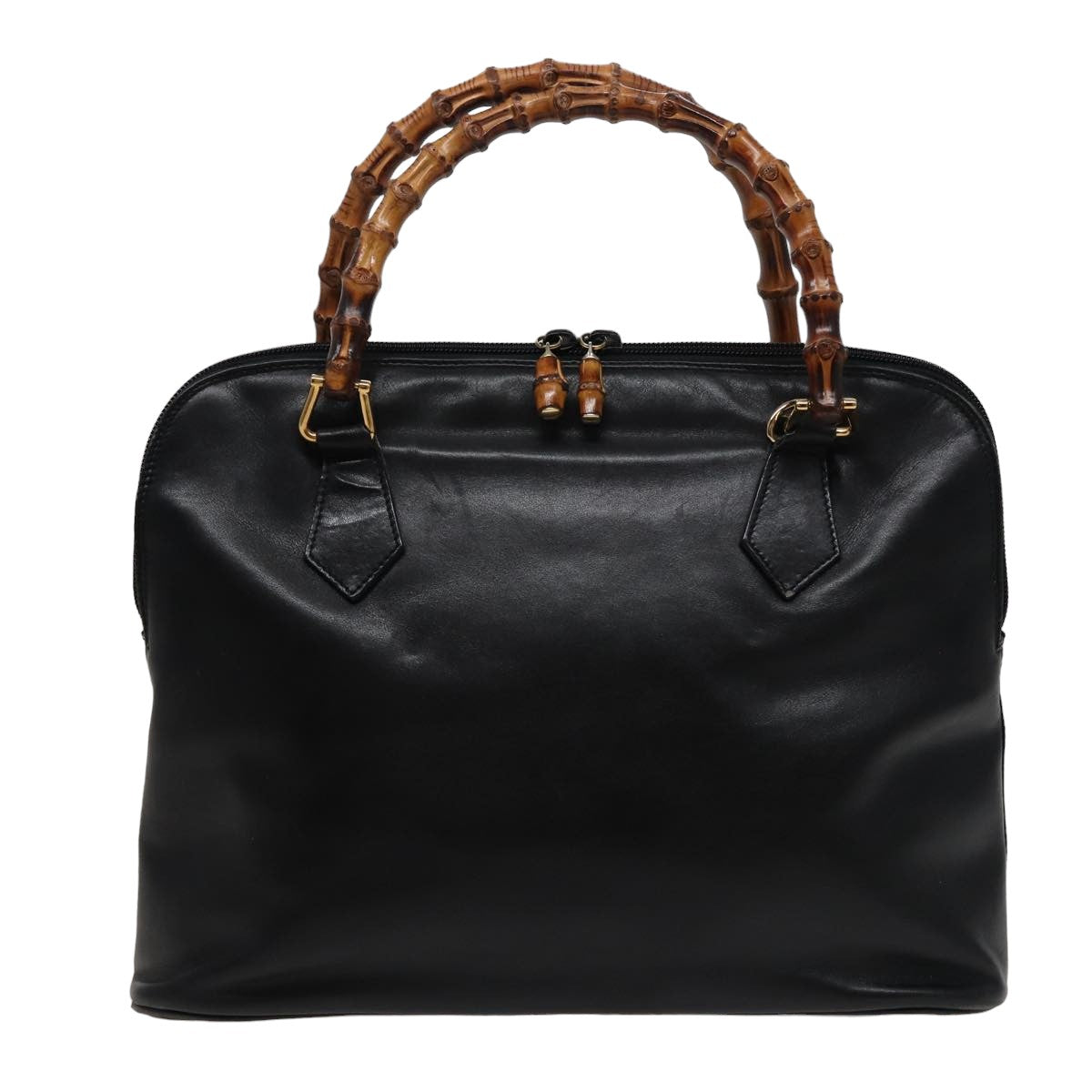 GUCCI Bamboo Shoulder Bag Leather 2way Black 000 1186 0289 78089