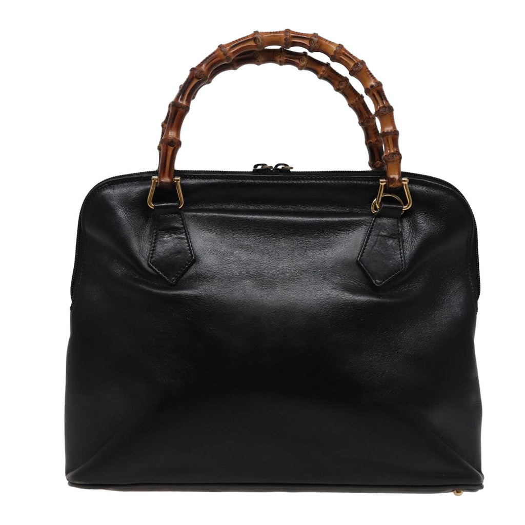 GUCCI Bamboo Shoulder Bag Leather 2way Black 000 1186 0289 78089