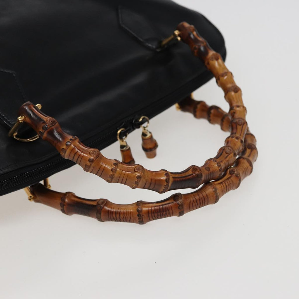 GUCCI Bamboo Shoulder Bag Leather 2way Black 000 1186 0289 78089