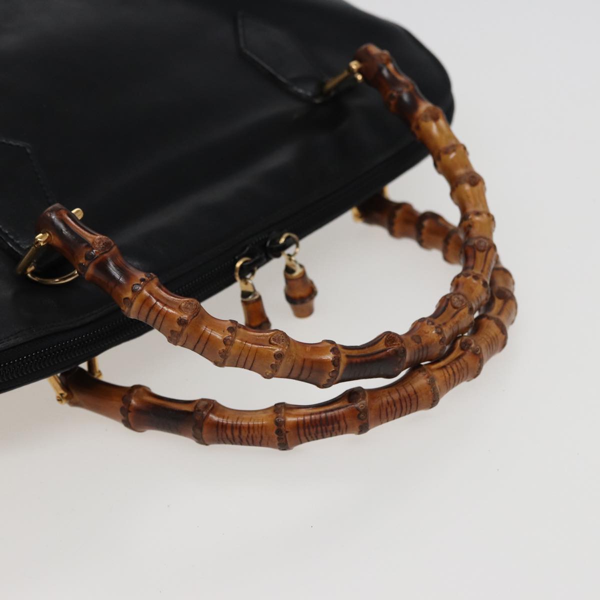 GUCCI Bamboo Shoulder Bag Leather 2way Black 000 1186 0289 78089