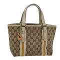 GUCCI GG Canvas Sherry Line Hand Bag Beige White 139261 78091