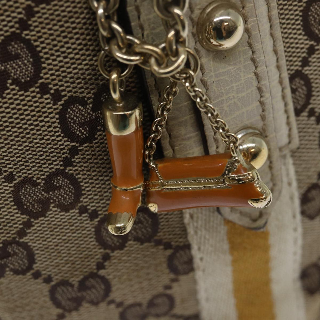 GUCCI GG Canvas Sherry Line Hand Bag Beige White 139261 78091