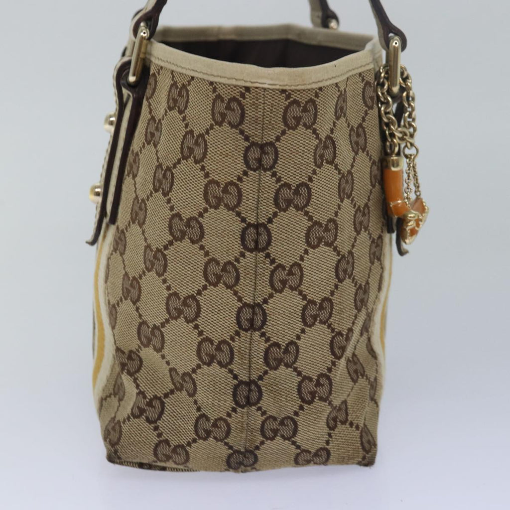 GUCCI GG Canvas Sherry Line Hand Bag Beige White 139261 78091