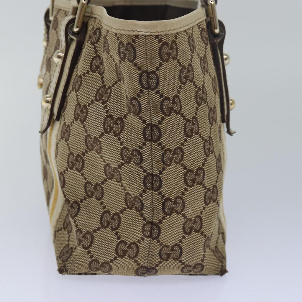 GUCCI GG Canvas Sherry Line Hand Bag Beige White 139261 78091